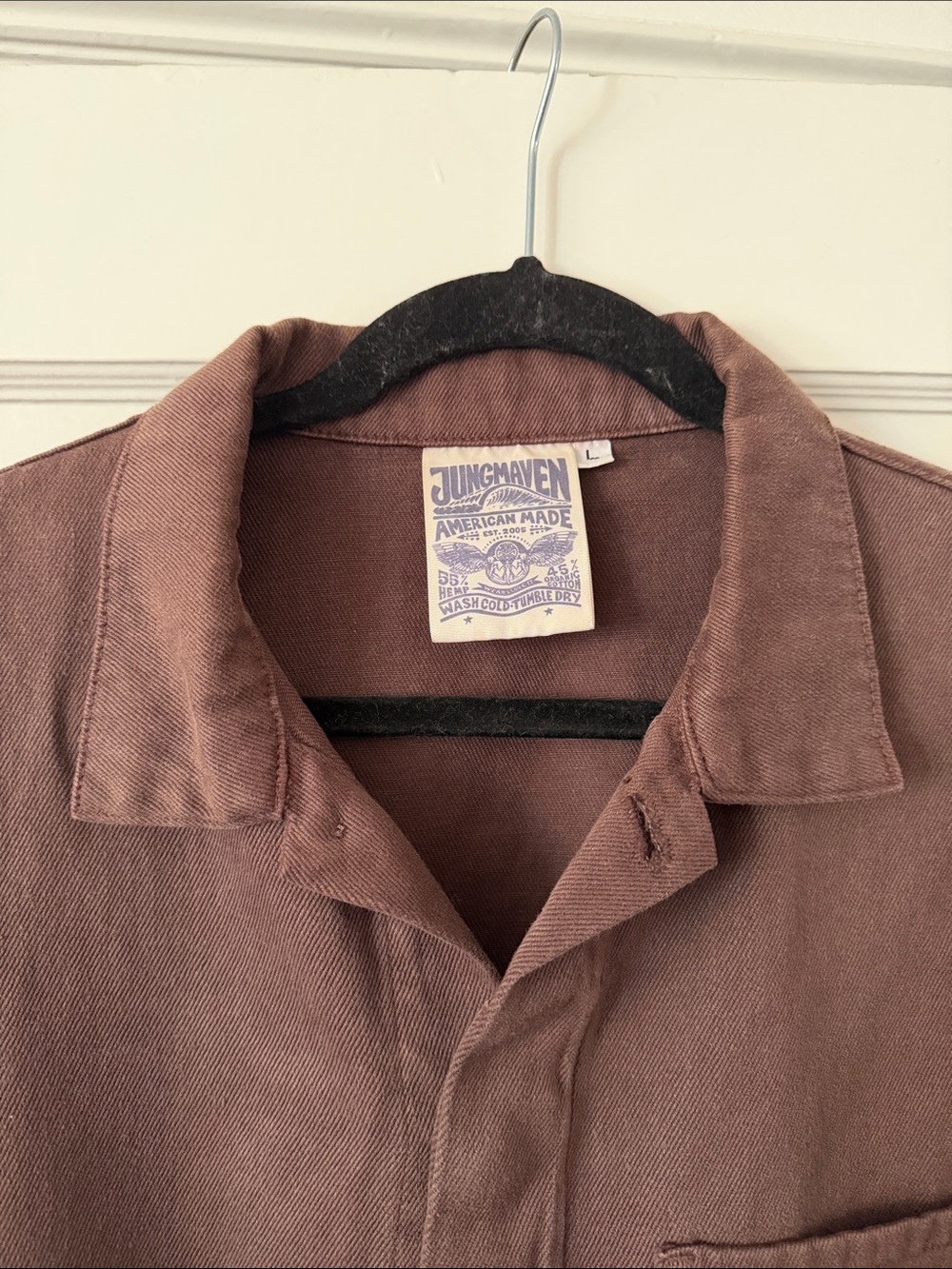 Jungmaven Hemp and Organic Cotton Men's Brown Workwear Chore Jacket - Picture 2 of 5